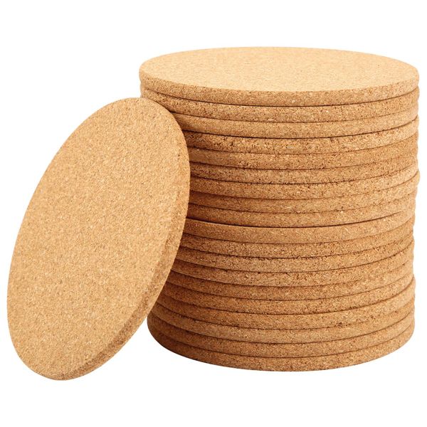 20 Pack Cork Coasters for Drinks Absorbent Heat Resistant Reusable
