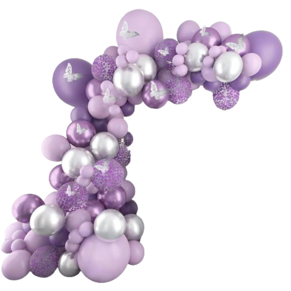 Purple Butterfly Balloon Arch Kit