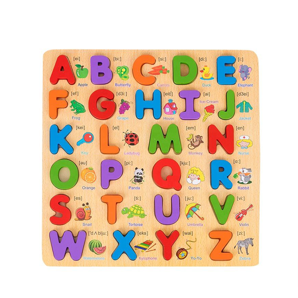 27-Pieces Uppercase Wooden Letters Alphabet Puzzle YG-24AS