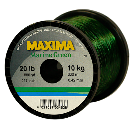 Maxima Nylon Fishing Line, 10KG/20LB 0.42MM, Colour Marine Green