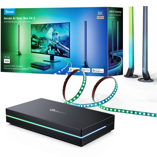 Govee AI Sync Box Kit 2 with strip light &amp; Light Bar for 27-34 inch