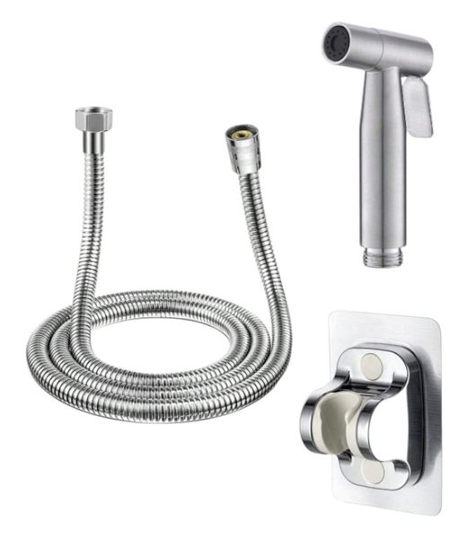 Stainless Steel Handheld Bidet Sprayer With Adjustable Water Flow - Silver