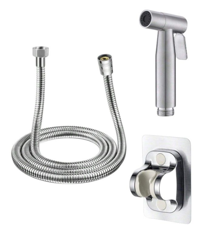 Stainless Steel Handheld Bidet Sprayer With Adjustable Water Flow - Silver