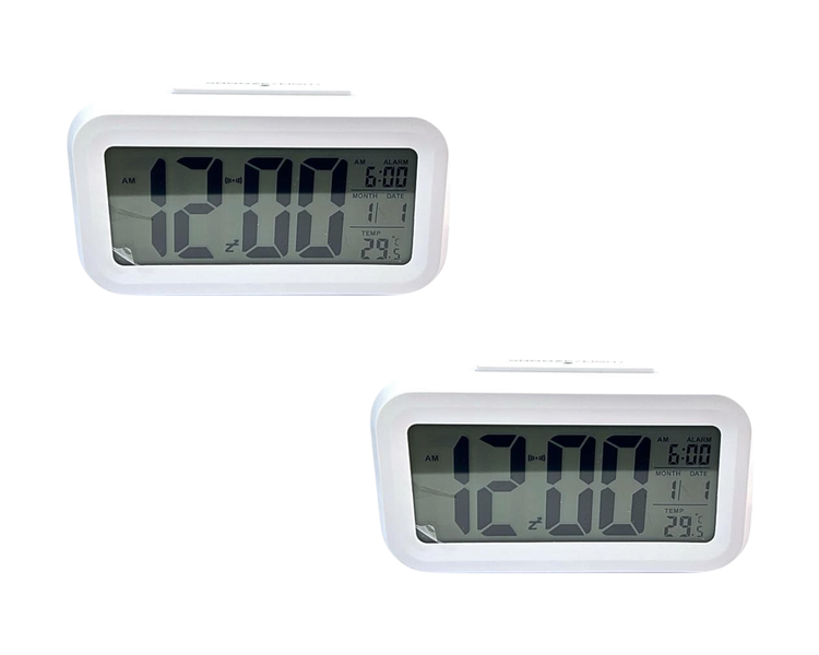 Battery-Powered Digital Alarm Clock - Pack of 2