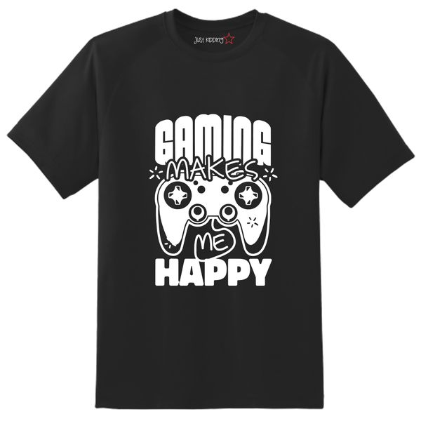 Just Kidding Boys "Gaming Makes Me Happy" Short Sleeve Tshirt Black