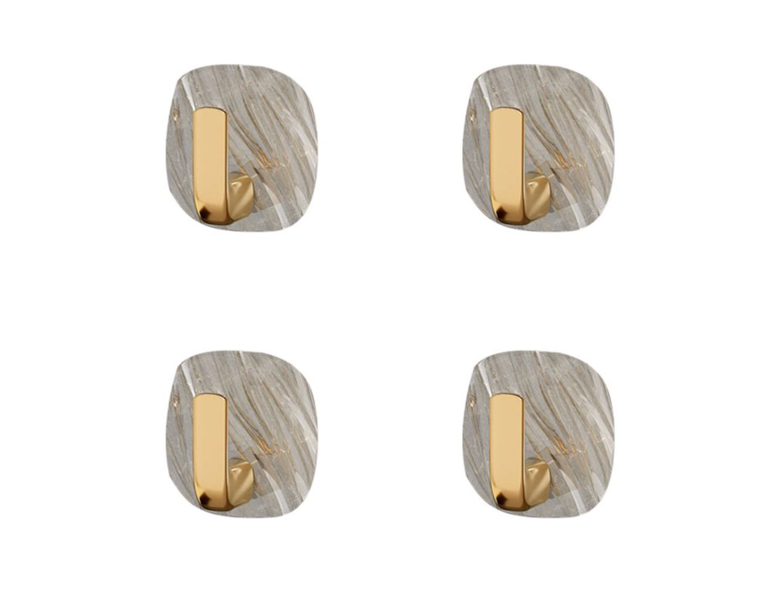 Punch-free Exquisite Utility Hook Adhesive Wall Hooks Bathroom Hooks - 4 Pieces