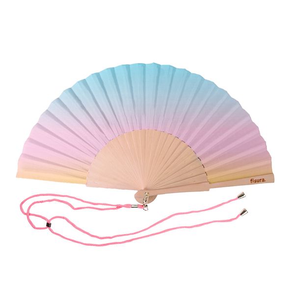 Ombre Handheld Fan - Wood &amp; Textile