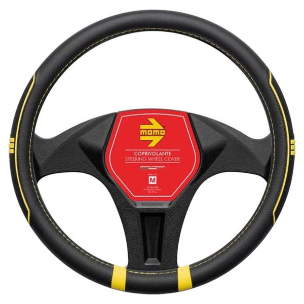 Momo Fast Edition Steering Wheel Protective Cover - Black with Yellow
