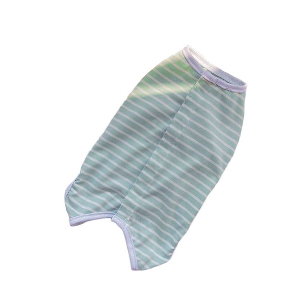 Four Seasons Solid Color Striped Dog Cat Clothes White Striped M