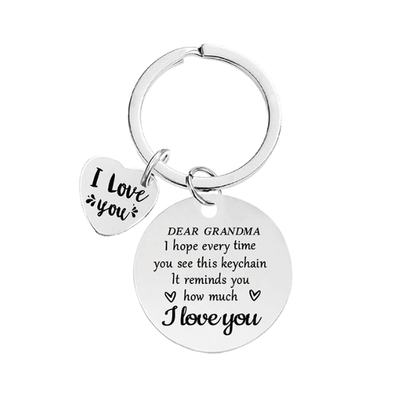 Silver Charm Keyring GrandMa Appreciation Love Novelty Gift - Dear Grandma