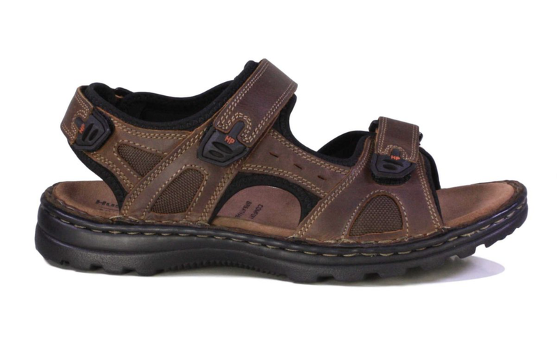 Hush Puppies Men's Abacus Brown Self-Fastening Sandals