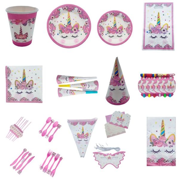 90 Piece Unicorn Kids Party Decoration Set - KPS08
