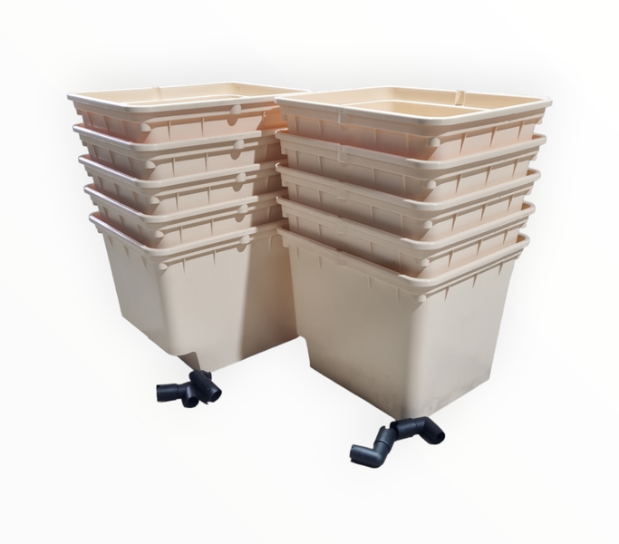 11L Beige Dutch Buckets - Set of 10