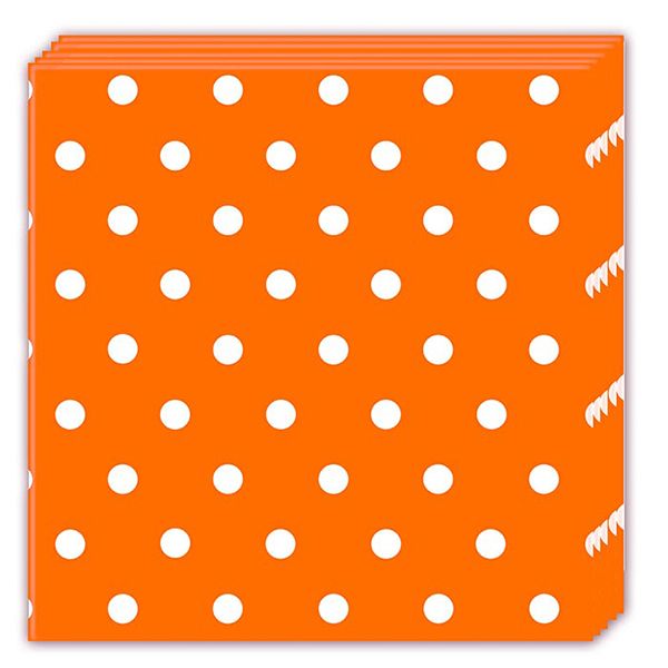 Orange Dots Three Ply Napkins 33X33Cm