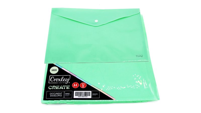 CROXLEY A4 ENVELOPE PASTEL GREEN 12's