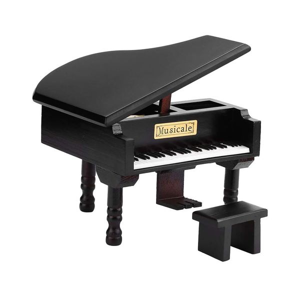 Grand Piano Music Box Wind Up Wooden Creative Music Box