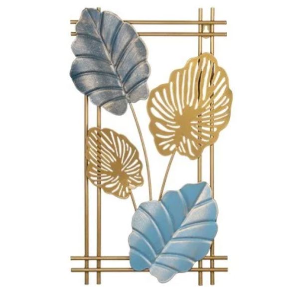 Home Decor Ginkgo Leaf Wall Hanging (70cm) - Oval, Blue