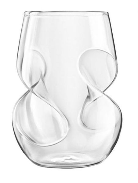 Glass Tumbler with Decorative Finger Indentation