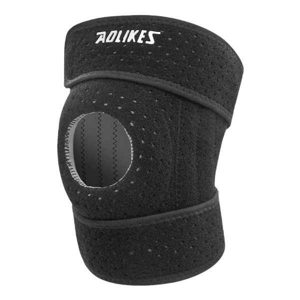 AOLIKES 1 Piece Adjustable Four Spring Knee Support Brace- Right Leg