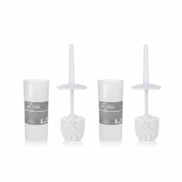 Health Glow Toilet Brush with Holder for Easy Cleaning and Storage - 2 Pack