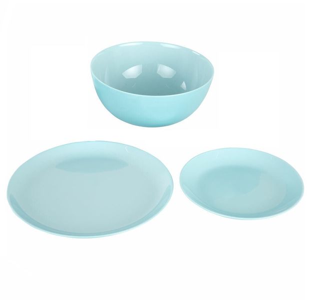 12 Piece Opal Dinner Set - Tableware Essentials TURQUOISE- CROCKERY CENTRE