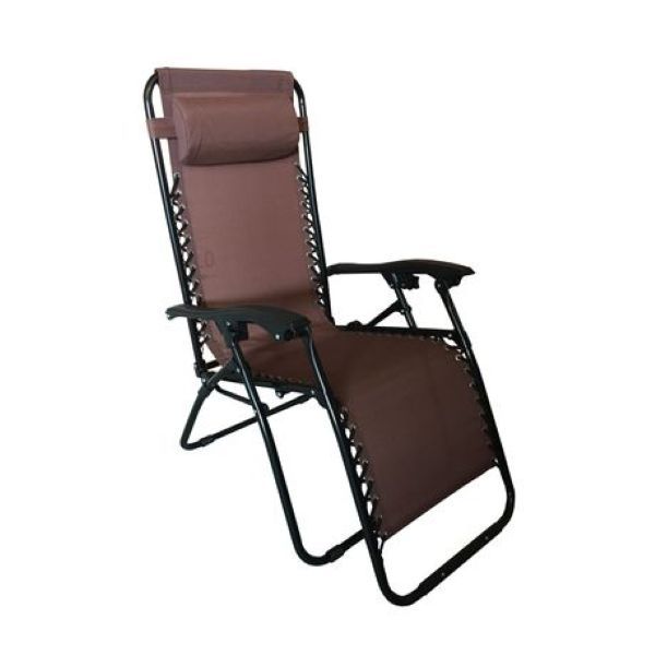 Outdoor Foldable Reclining Zero Gravity Chair - Brown