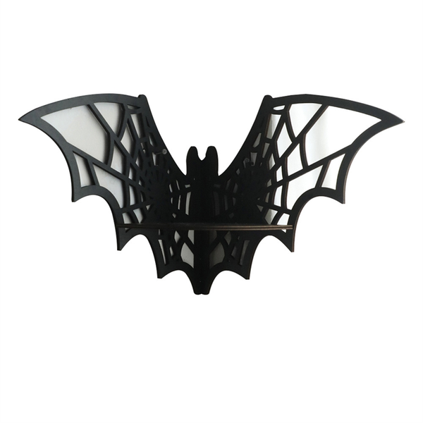 Bat Horn Frame Wooden Floating Bat Corner Shelf Gothic
