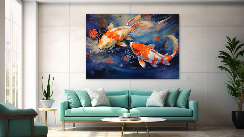 Canvas Wall Art -Koi Pond Reflections - JT0168