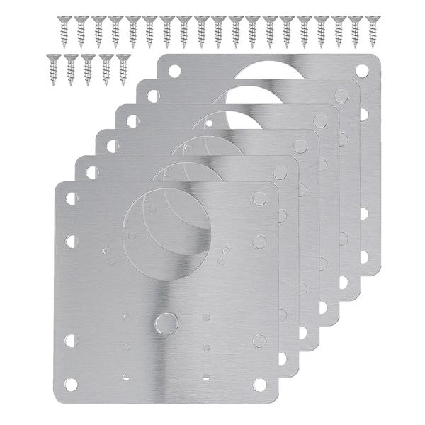 6 Piece Cupboard Hinge Repair Plates with 36 Screws