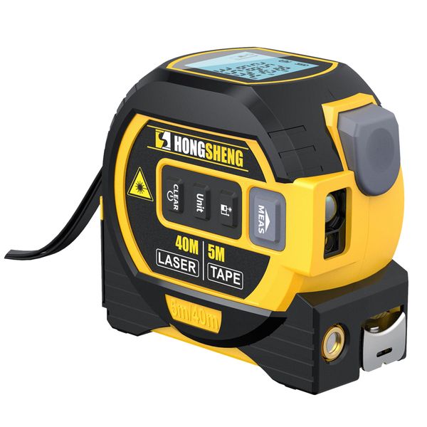 3-in-1 Laser Tape Measure 5m Digital Laser Distance Meters with LCD Display