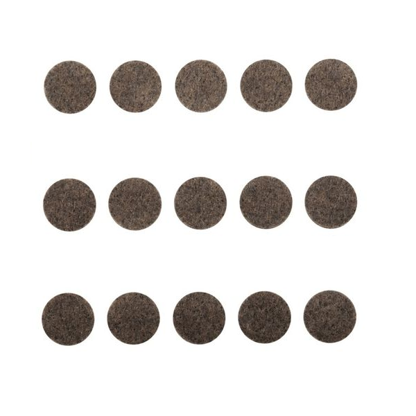 Safe Top Adhesive Felt Pads Round - Brown (16mm x 15 Pads)