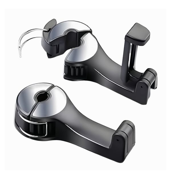 Car Headrest Hook with Phone Holder, Universal 360 Rotation