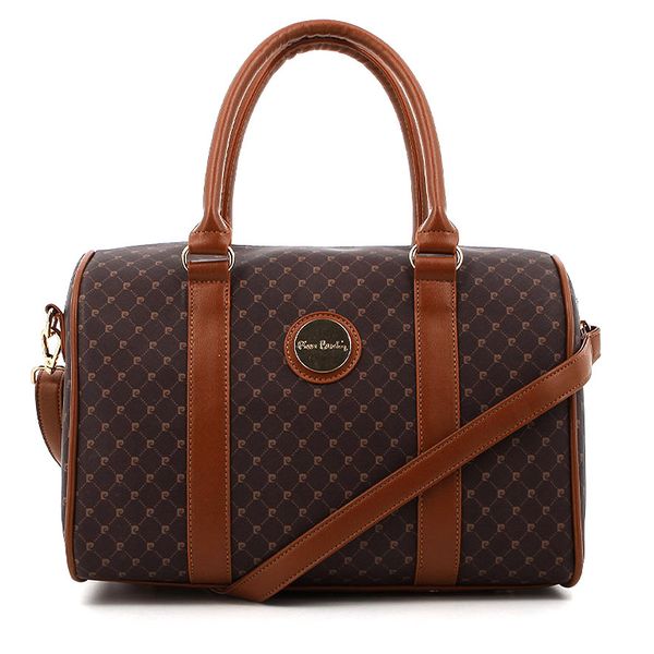 Pierre Cardin Guliana Core Logo Bowling Bag Brown Tan