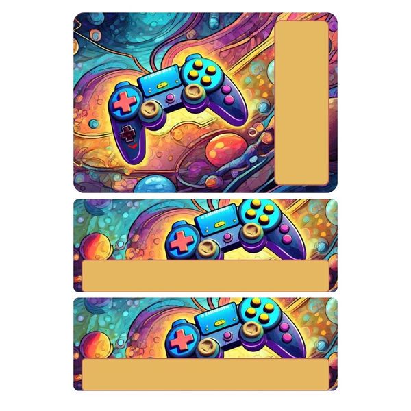 Labels with a gaming theme to stick on a 2 liter ice cream container
