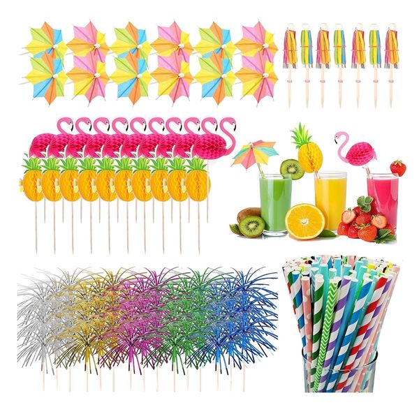 Decor Party Cocktail,Food &amp; Drink Decorations With Straws Set of 100