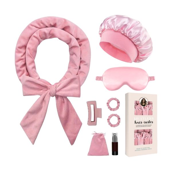 Kingdushi 8Pack Heatless Hair Curlers Overnight, Curling Headband Set