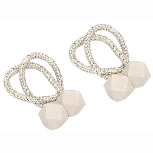 Magnetic Curtain Rope Tieback - Cream - Qty 2