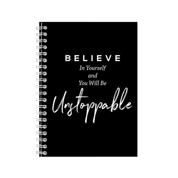 Unstoppable A5 Notebook Spiral Lined Motivational Saying Graphic Notepad153
