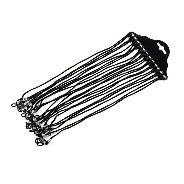 12 Pieces Glasses Strap Nylon Glasses Chain Adjustable Glasses Straps Black