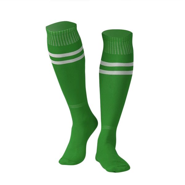 A Pair of Sports Green Socks Soccer Baseball over Knee Ankle