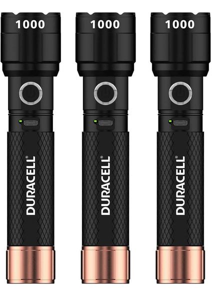 Duracell Durabeam Hybrid LED Flashlight 1000 Lumens - 3 Pack