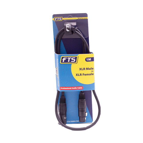 FTS 1m XLR Male to XLR Female Mic Cable [TX009+TX012BK]