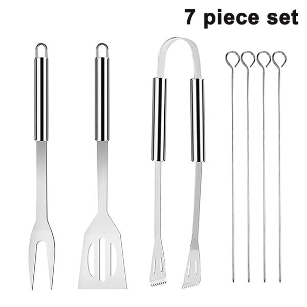 7 Piece Bbq Grill Set with Stainless Tools and Bag