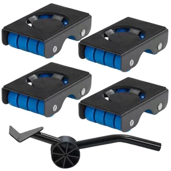 Tool DIY Heavy Duty Furniture Moving Block 11cm &amp; Fulcrum 34cm Set of 5