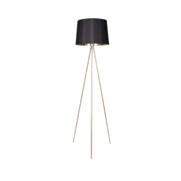 Black &amp; Gold Metal Tripod Floor Lamp