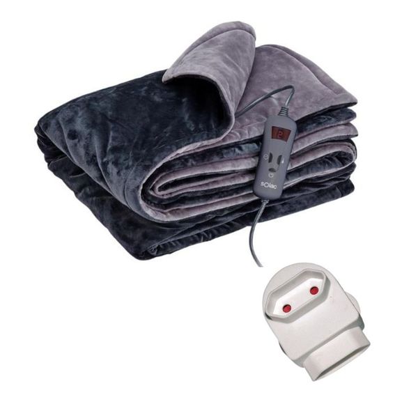 Solac - Electric Throw Over Blanket - Double Bed (180cm x 140cm) &amp; Adapter