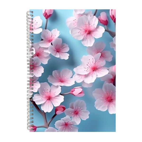 Pink And White Cherry Blossoms Notebook Gift Idea A4 Notepad Pad 106
