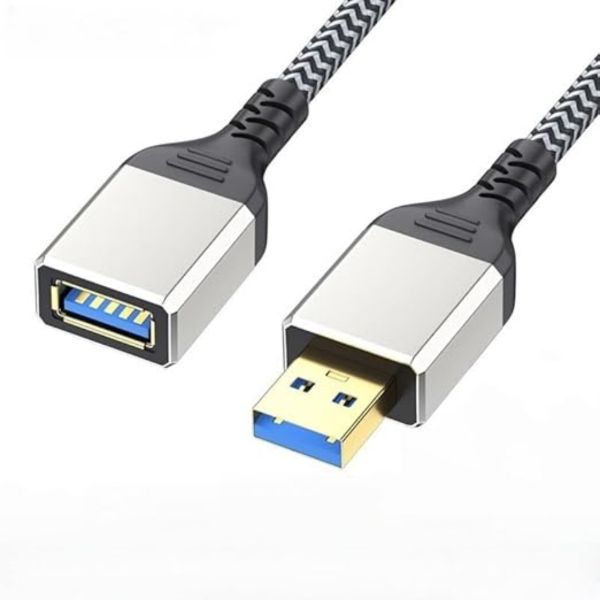 USB 3.0 Extension Cable, 1m High-Speed Data Transfer Cord - Silver