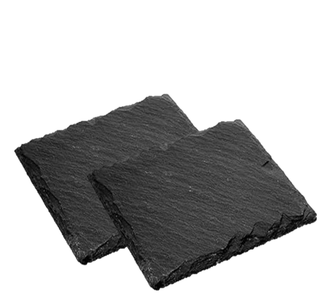 Black Stoneware Square Dinner Plate