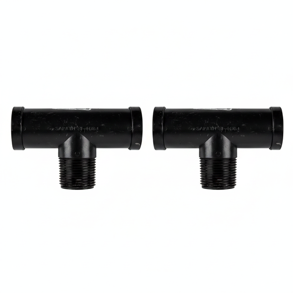 20mm x 1/2 Inch Full Flow Male Combination Tee Fitting - 2 Pack